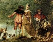 Jean antoine Watteau avfarden till kythera Spain oil painting artist